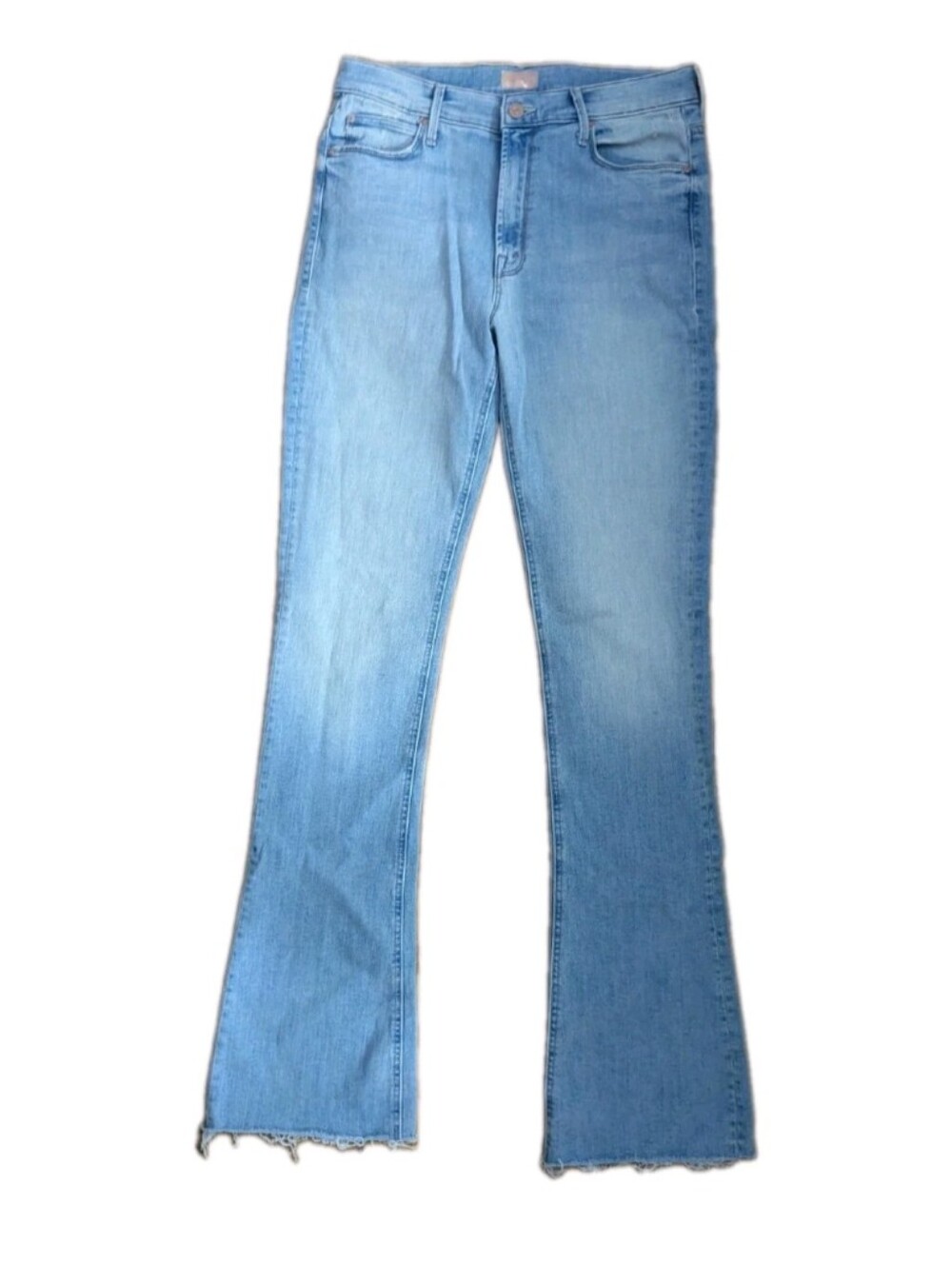 Mother Denim Jeans The Runaway Fray Crossroads Light Wash Skinny Flare Sz 31 x34